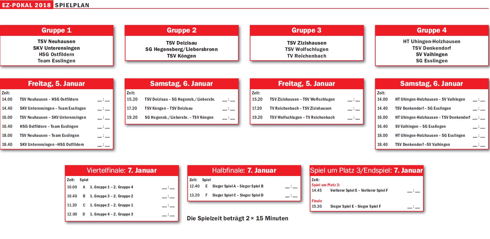 EZ Pokal Spielplan 2018